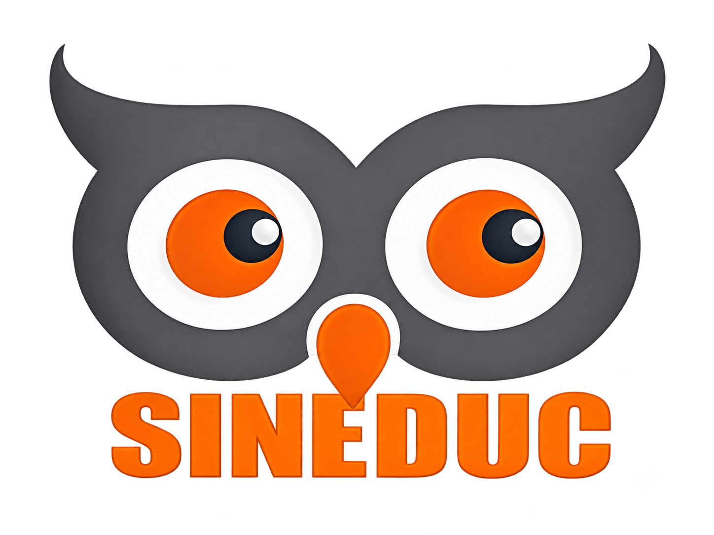 SINEDUC — logomarca do sindicato com coruja cinza e laranja